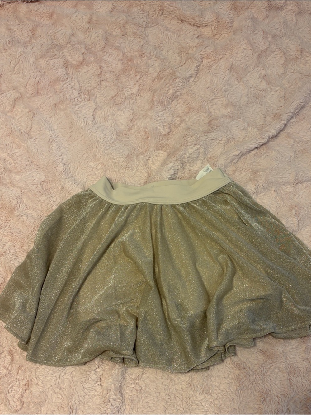 Shimmer Circle Skirt in Soft Cream
